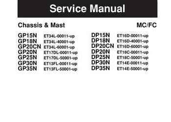 Caterpillar GP35N DP15N DP18N DP20CN DP20N instrukcja napraw
