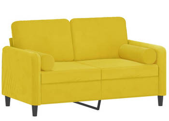 2-osobowa sofa z poduszkami żółta 120 cm aksamit WM-3200877