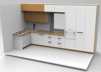 Projektowanie mebli kuchni na wymiar rendering 3D projekt wizualizacja