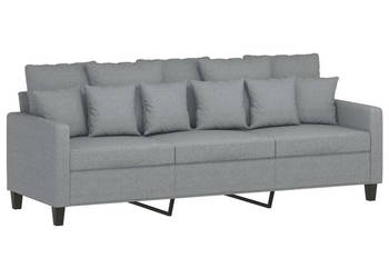 Sofa 3-osobowa jasnoszara 180 cm tapicerowana tkaniną WM-359275