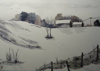 Akwarela Akwarelka Obraz pt. Onegdaj 26 x 18 cm