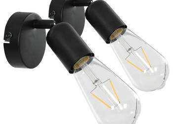 Lampy 2 szt. żarówki żarnikowe 2 W czarne E27 WM-281411