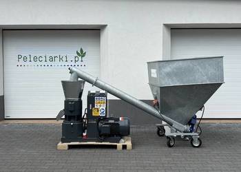 PODAJNIK + PELECIARKA MAŁA LINIA PRODUKCYJNA PELET BRYKIET GRANULAT 800kg/h