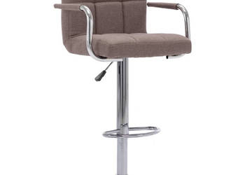 Stołek barowy kolor taupe tapicerowany tkaniną WM-283418