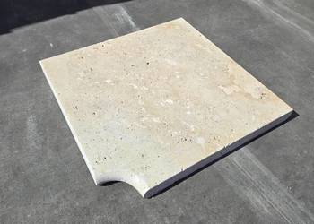 Trawertyn 3 cm Kamień Brzegowy narożnik Ivory 40,6x35 | Obrzeża do basenu