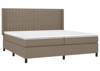 Łóżko kontynentalne z materacem taupe tkanina 200 x 200 cm WM-3138505