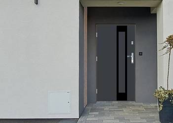 Drzwi wejściowe do domu Zewnętrzne GA-09 BLACK Antracyt 90 Lewe 68mm Ud=1,3