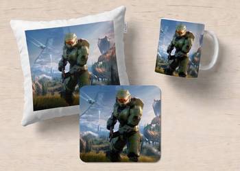 Halo gra prezent dla gracza geeka zestaw Poduszka podkładka kubek