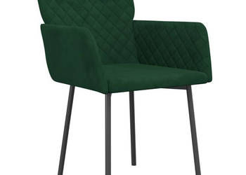 Krzesła stołowe 2 szt. ciemnozielone obite aksamitem WM-344781