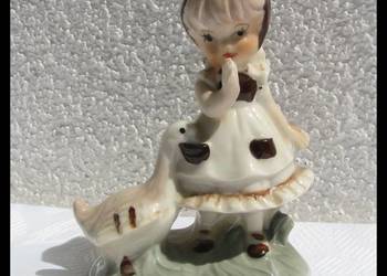Dziewczynka z gąską # figurka porcelanowa