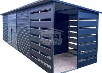Schowek - domek ogrodowy 6x2m wiata 1,5m Brama dwuskrzydłowa dach GP452