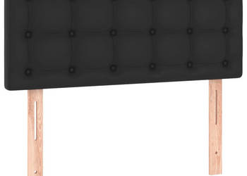 Zagłówek do łóżka z LED czarny 80x5x78/88 cm sztuczna skóra WM-3121684