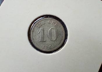 Stare monety 10 ore 1904 Szwecja srebro