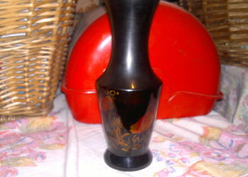 Stary ceramiczny czarny wazon stan idealny