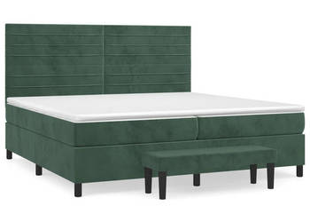 Łóżko kontynentalne z materacem zielone aksamit 200x200 cm WM-3137926