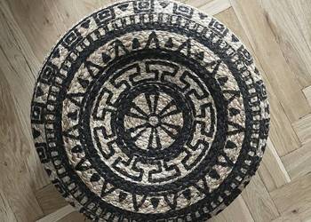 Puf z trawy morskiej Boho Wzory azteckie