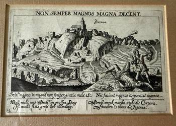 Antyczna Rycina 1623 – Daniel Meisner – Widok Miasta Gerena (Jerenna) z Mak