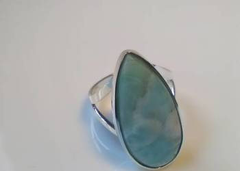 Pierścionek srebrny z larimar