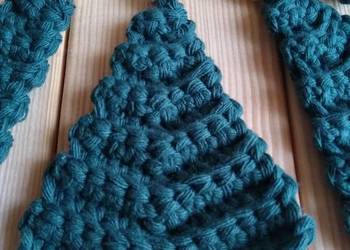Set Of 5 Choinka ze sznurka Crochet Ornaments Christmas tree ZIELONY