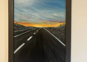 Na horyzoncie. olej na płycie malarskiej 24x30 cm