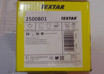 AUDI A3 VW GOLF VII KLOCKI HAMULCOWE TYŁ TEXTAR 2500801 AUDI A3 VW GOLF VII KLOCKI HAMULCOWE TYŁ TEXTAR 2500801