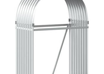 Stojak na drewno srebrny 80x45x120 cm stal galwanizowana WM-364589