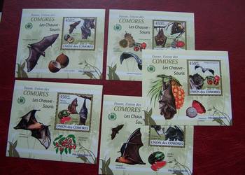 Komory 2009 MNH Fauna Nietoperze Nakład 2500