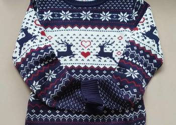 Sweter zimowy 36 S wzory norweskie