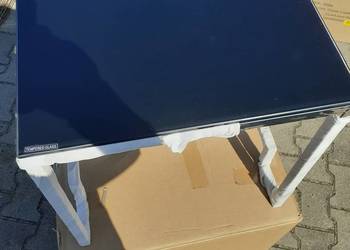 Witam Mam Do Sprzedania Stolik Srebrny  z Ciemnym Blatem Szklanym wys.45cm