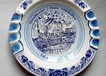 Ręcznie malowana popielniczka reklamowa Delft.