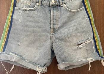 Spodenki męskie Zara 38 jeansowe krótkie z dziurami i przetarcia