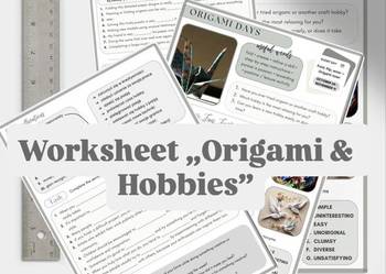 Karta pracy „Origami & Hobbies” – angielski | matura | liceum Karta pracy „Origami & Hobbies” – angielski | matura | liceum