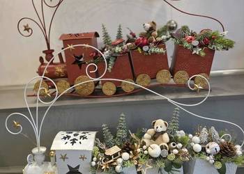 Pociąg czerwony lub biały dekoracja bożonarodzeniowe