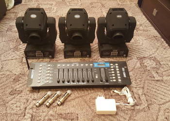 Ruchome głowy 3 szt. + DMX + Wireless
