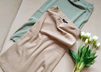 Spódniczka bawełniana 38 M beżowa zielona 2 szt.