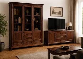 PROMOCJA  Nowa Lita Dębowa Biblioteczka Drewniana Klasyczna Producent BEKA
