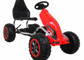 BAWIBUS.PL DUŻY GOKART STRONG NA PEDAŁY dla dzieci pompowane koła 100kg red
