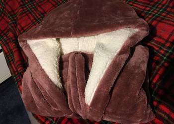 Długi elegancki szlafrok polarowy XL