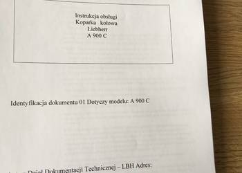 dtr instrukcja obsługi koparka liebherr A 900C i inne