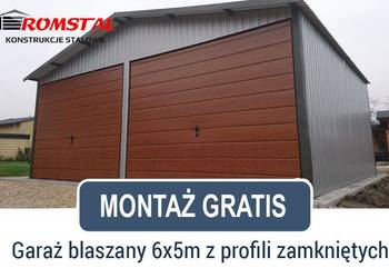 Popielaty Garaż Blaszany 6x5 - Dwuspadowy - Garaże - Romstal A14v2