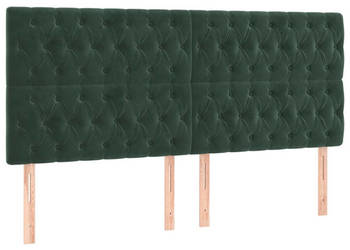 Zagłówek do łóżka z LED ciemnozielony 200x7x118/128 cm WM-3122829