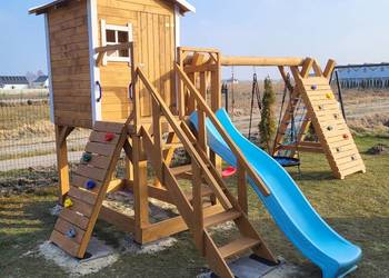 Plac zabaw Krzyś domek dla dzieci ślizg huśtawki montaż gratis