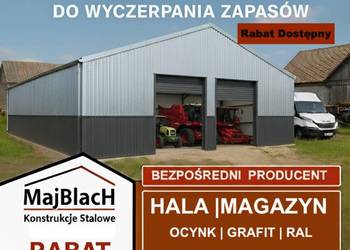 A97-DWUKOLOROWY Ocynk+Grafit - Garaż Blaszany Dwuspadowy| Hala - Maj-Blach