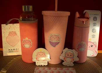 Duży zestaw do napojów , seria z kotkiem + dużo nowych gratisów Duży zestaw do napojów , seria z kotkiem + dużo nowych gratisów