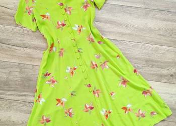 Zielona długa sukienka w kwiaty Maxi Vintage
