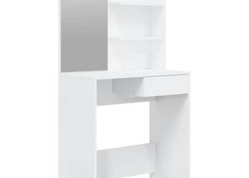 Toaletka z lustrem biała wysoki połysk 745x40x141 cm WM-802810