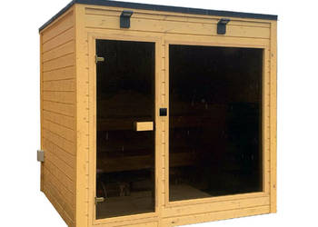 SAUNA OGRODOWA CUBE LUX 220 x 220cm z szybą Modern-Haus