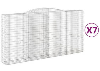 Kosze gabionowe 7 szt 400x50x200/220 cm galwanizowane żelazo WM-3147066