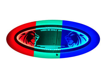 MAN LEW lustro LED , logo na tylną sciane, nad łóżko M03-RGB