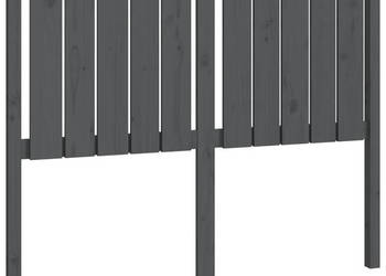 Wezgłowie łóżka szare 1255x4x100 cm lite drewno sosnowe WM-818862